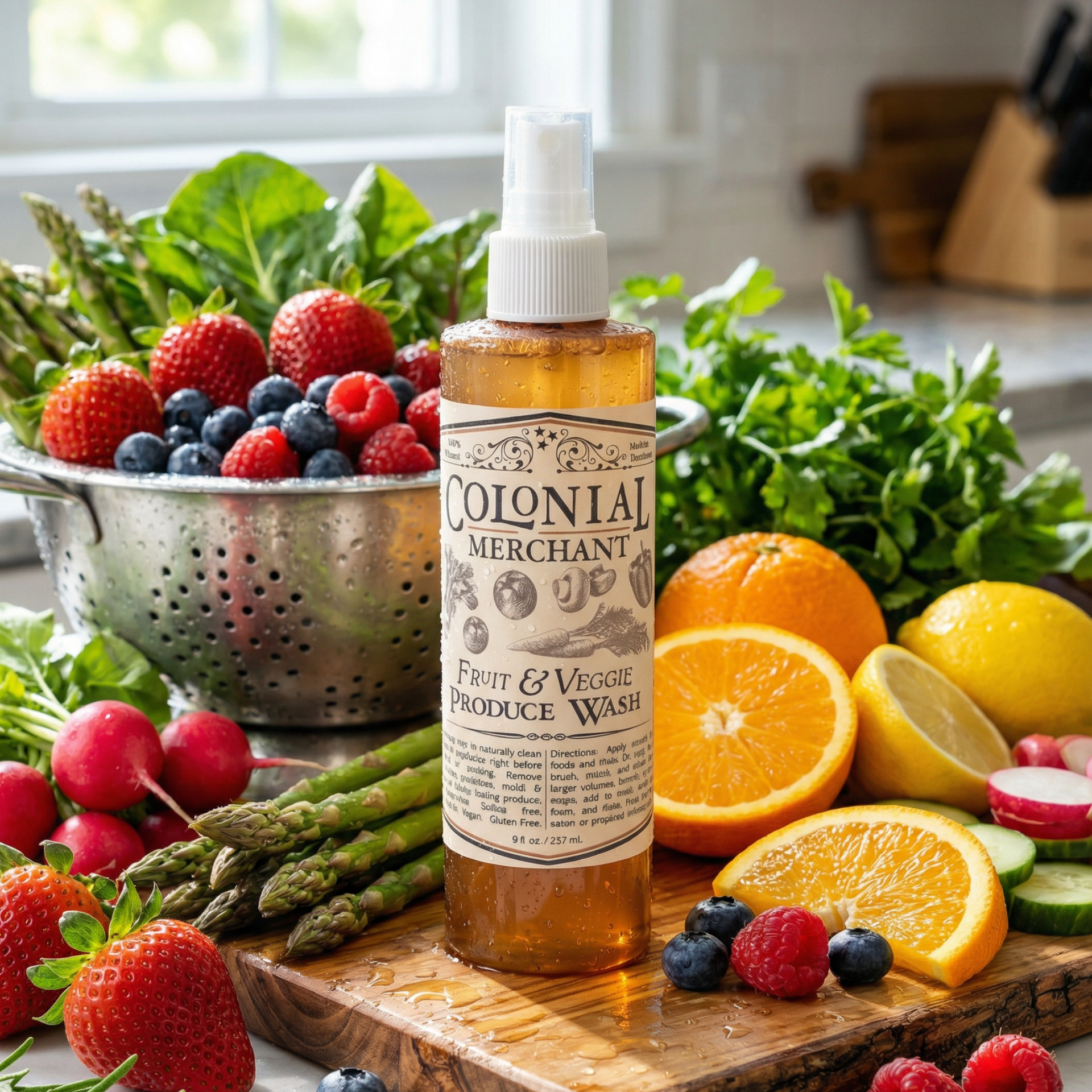 8 oz. Fruit & Vegetable Produce Wash Spray – Colonial Merchant