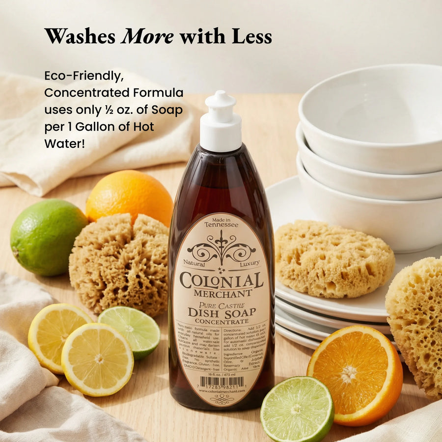 Pure Castile Dish Soap Concentrate 2 by Colonial Merchant