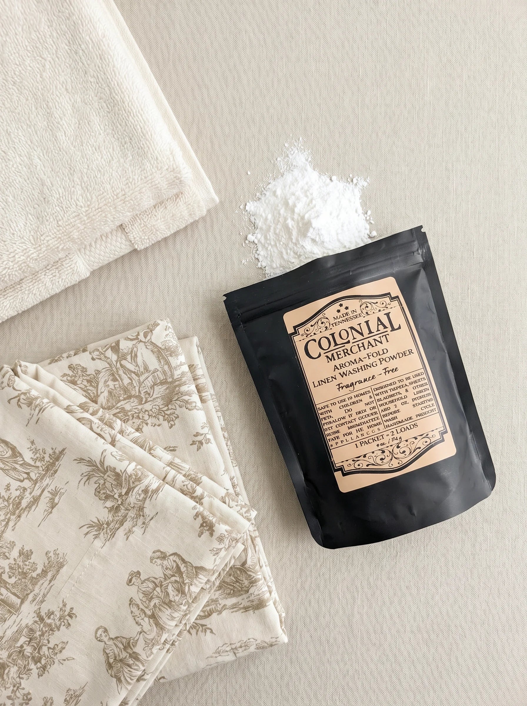 Fragrance Free Aromafold Luxury Linen Washing Powder by Colonial Merchant