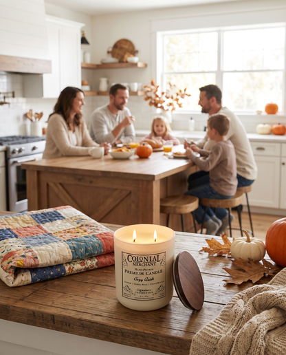 16 oz. Cozy Quilt Duo-Wick Premium Merchant Candle