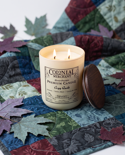 16 oz. Cozy Quilt Duo-Wick Premium Merchant Candle