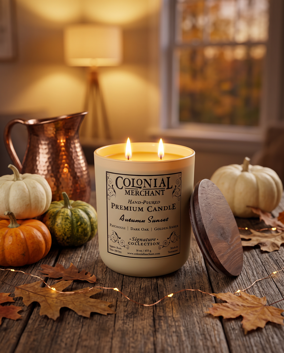 16 oz. Autumn Sunset Duo-Wick Premium Merchant Candle