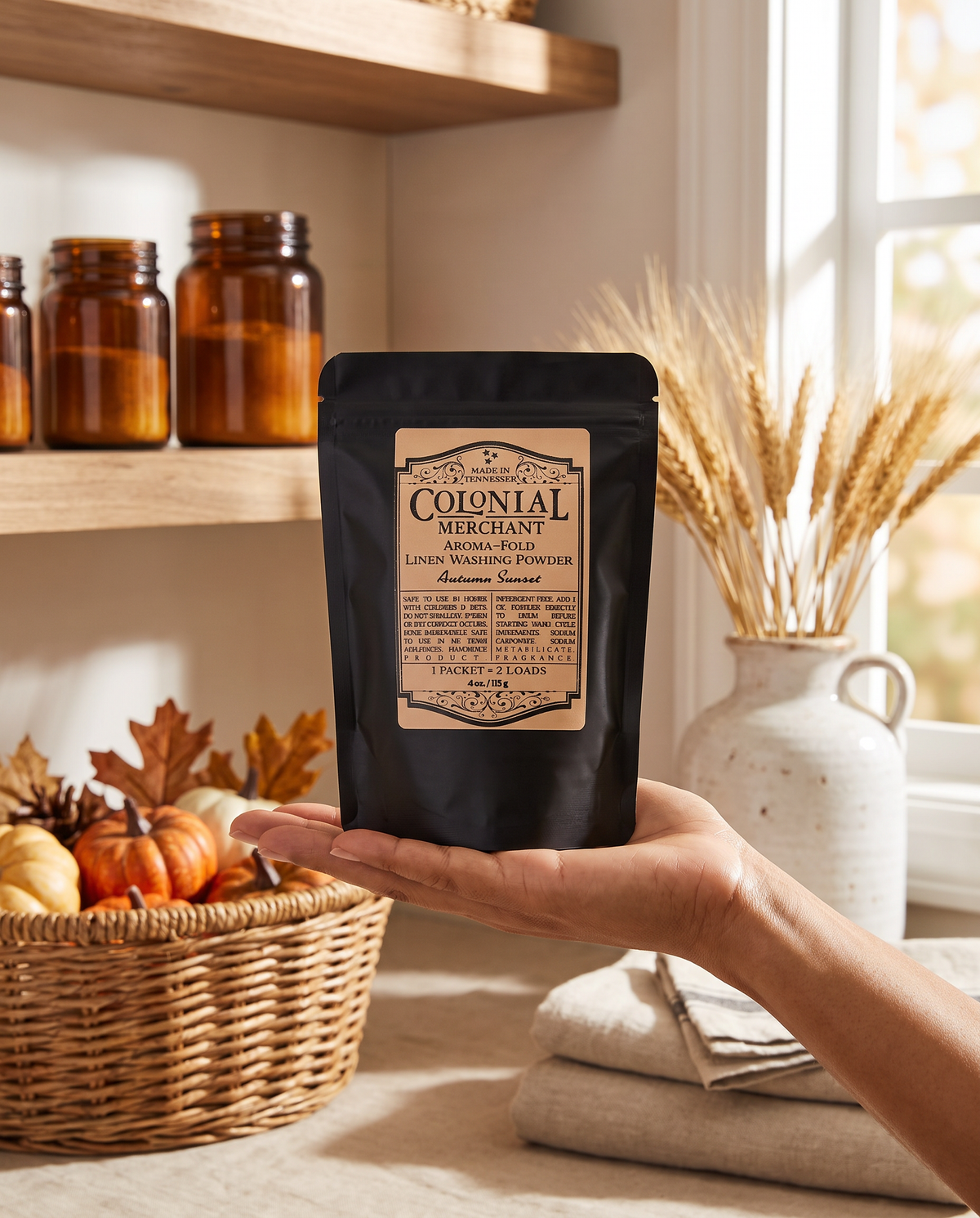 4 oz. 2-Load Autumn Sunset Linen Washing Powder