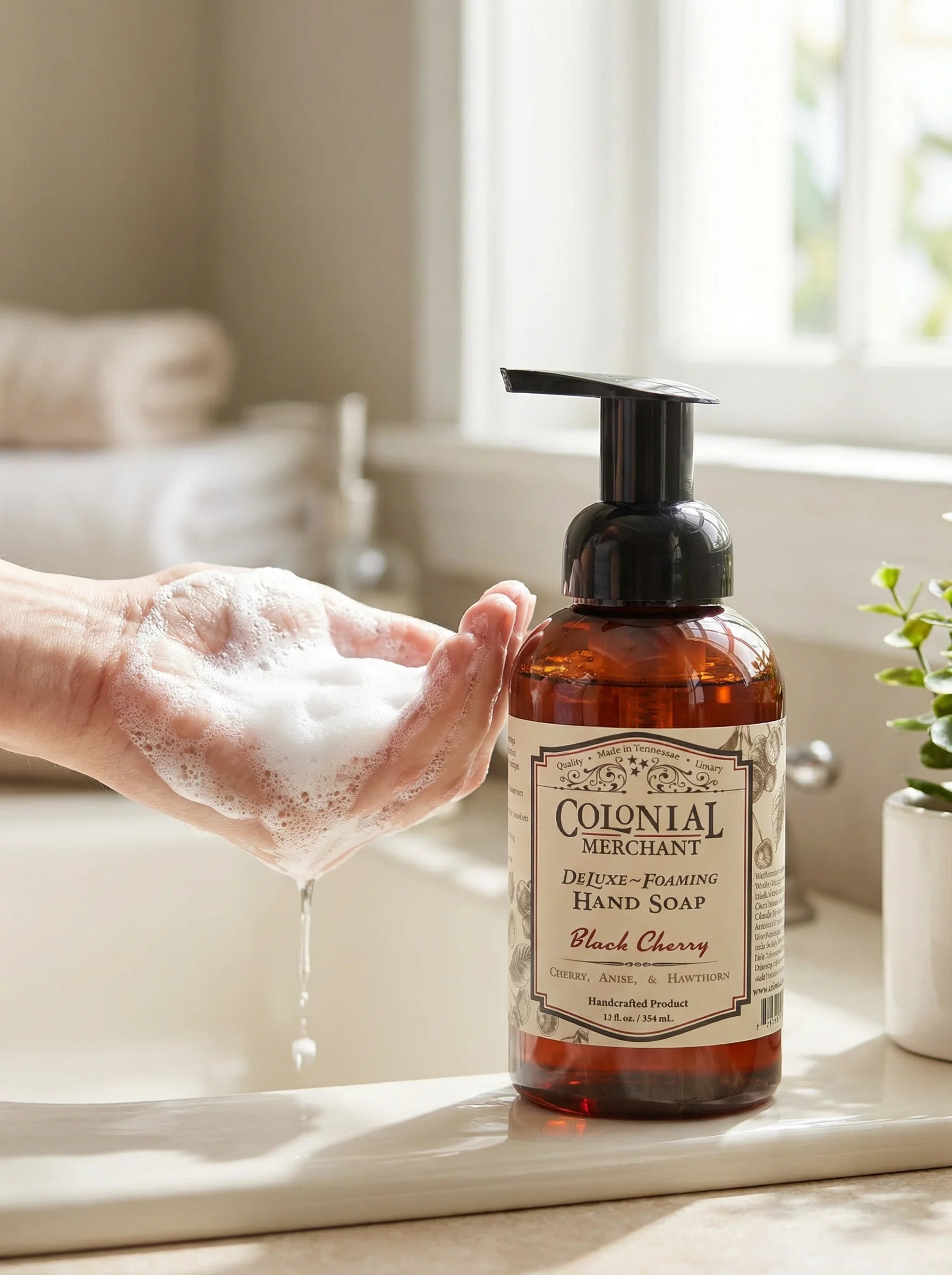 Black Cherry Deluxe Foaming Hand Soap by Colonial Merchant