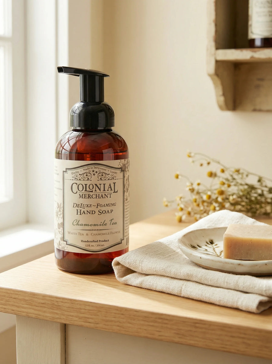 Chamomile Tea Deluxe Foaming Hand Soap 6 by Colonial Merchant