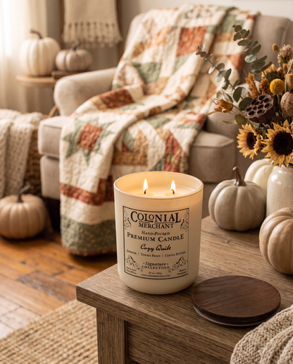 16 oz. Cozy Quilt Duo-Wick Premium Merchant Candle