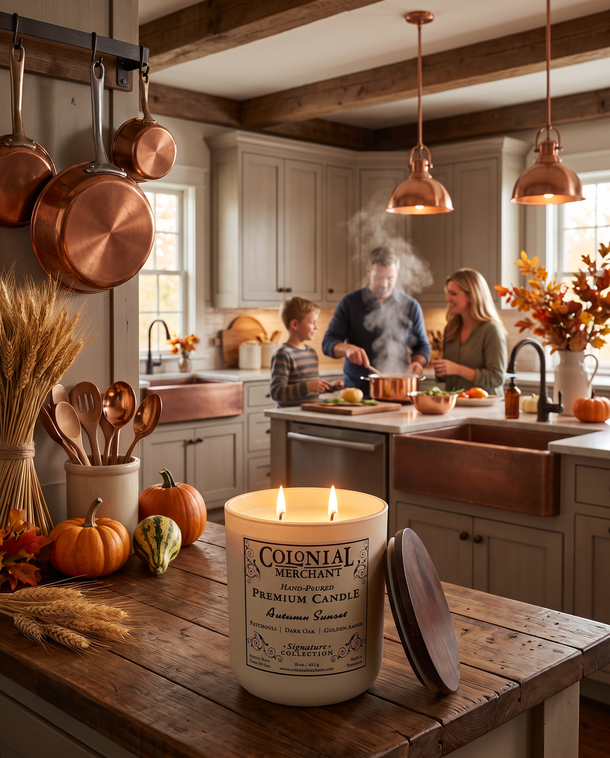 16 oz. Autumn Sunset Duo-Wick Premium Merchant Candle