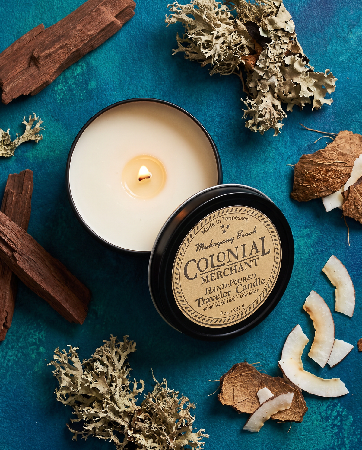 8 oz. Mahogany Beach Premium Traveler Candle
