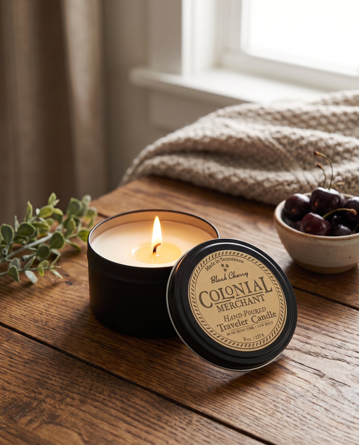 8 oz. Black Cherry Premium Traveler Candle